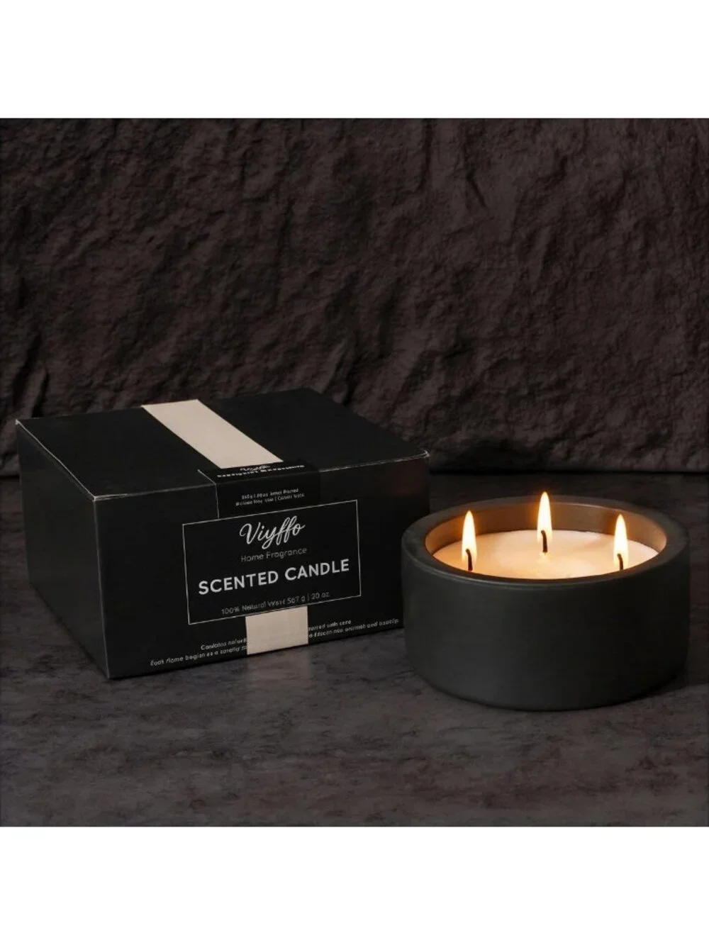 Large 20oz Eucalyptus & Rosemary Scented Candle - 3 Wick Non-Toxic Soy, Matte